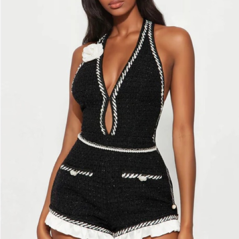 Fashion Nova Black and White Jumpsuit